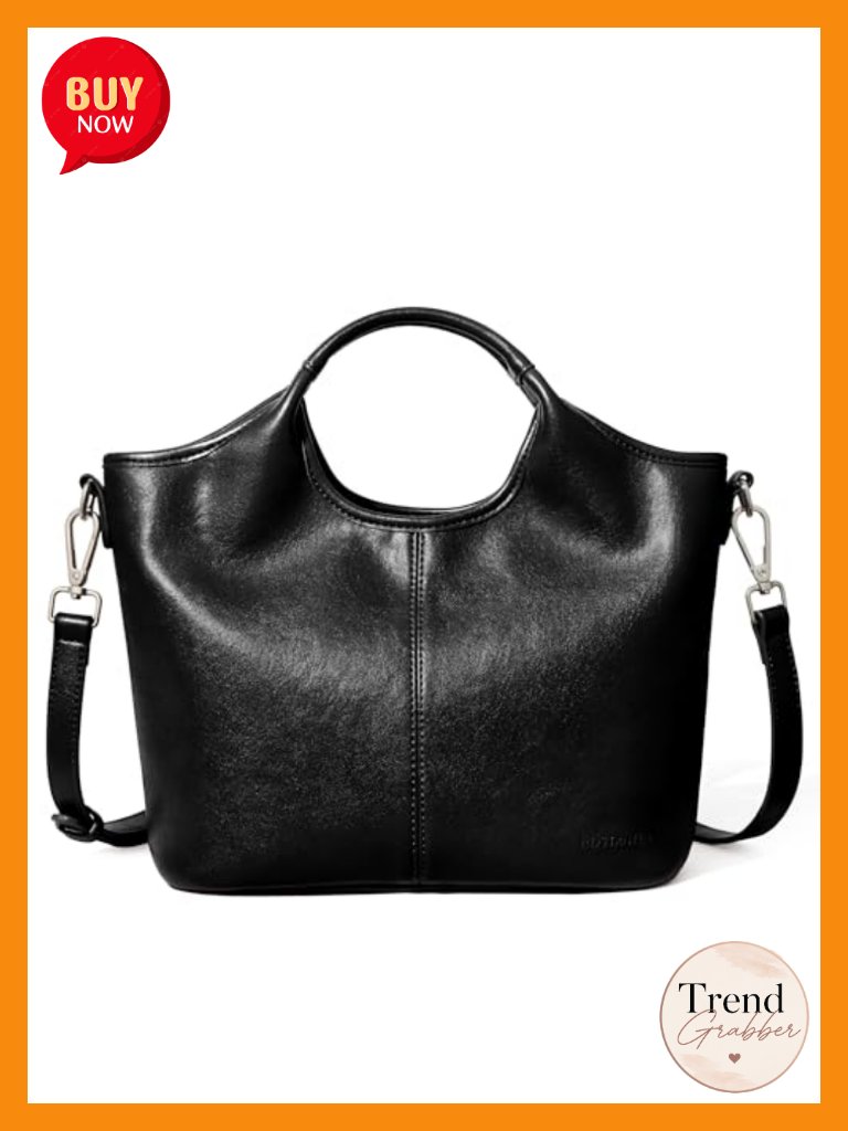 Vegan Leather Top Handle Satchel Crossbody Bag With Detachable Strap